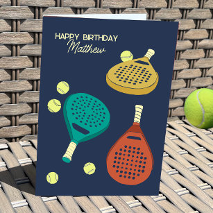 Carte Raquettes et balles de tennis Padel Personnalisées