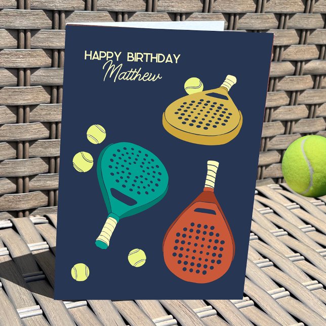 Carte Raquettes et balles de tennis Padel Personnalisées (Créateur téléchargé)