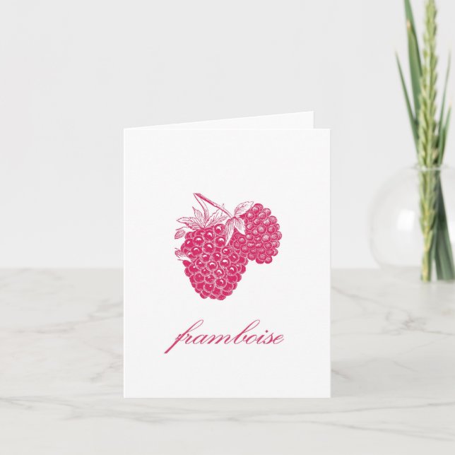 Carte Raspberry (Framboise) Notecard (Devant)