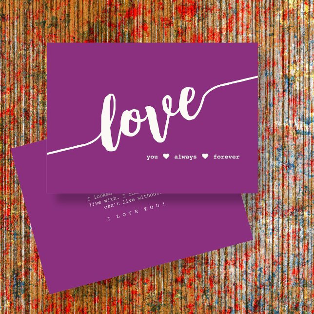 Carte Raspberry Script "Love You Always Forever" (Créateur téléchargé)