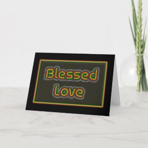 Carte Rasta Color Bold text 'Blessed Love'