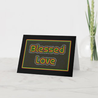 Carte Rasta Color Bold text 'Blessed Love'