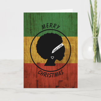 Carte Rasta Femme Paix & Amour Noël Classic Round S