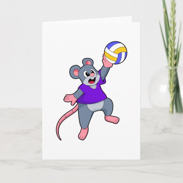 Carte Rat au sport de volley-ball (Devant)