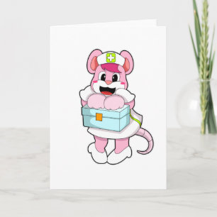 Carte Rat en infirmière avec boîte