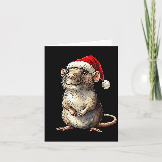 Carte Rat Santa Hat Xmas Rat Lovers Boys Girls Christmas (Devant)