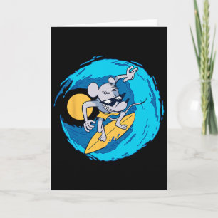 Carte Rat sur planche de surf amateur de surf drôle été
