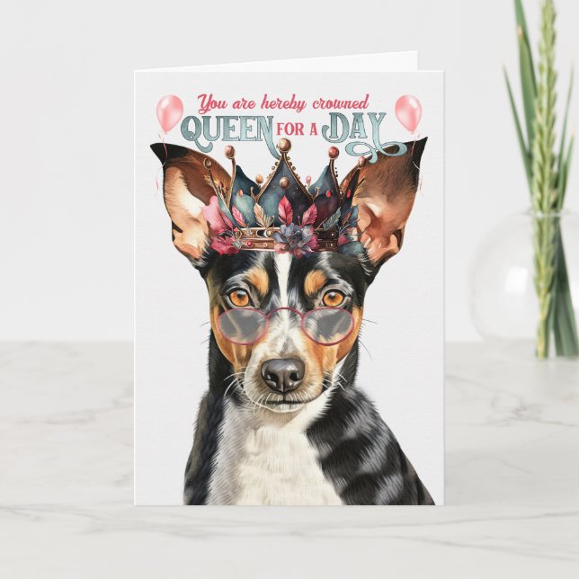 Carte Rat Terrier Chien Queen Day Amusant Anniversaire (Devant)