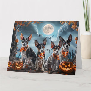 Carte Rat Terrier Halloween Éffrayant