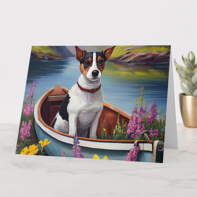Carte Rat Terrier sur une pagaie : une aventure Pittores (Petite plante)