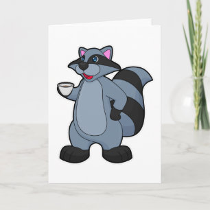 Carte Raton laveur avec tasse de café