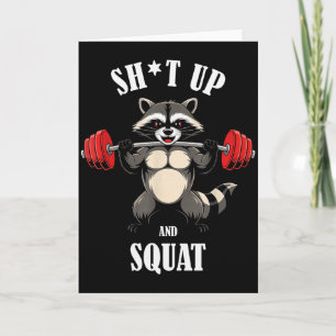 Carte Raton laveur drôle de fitness squatant musculation