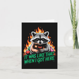 Carte Raton laveur drôle de Noël Poubelle Panda Noël