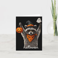 Raton laveur drôle d'Halloween citrouille fantôme