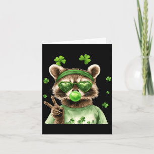 Carte Raton laveur drôle St Patrick chanceux irlandais d