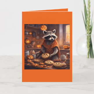 Carte Raton laveur fantaisiste en costume avec des frian