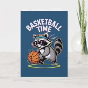 Carte Raton Laveur Heure de Basket-ball Cadeau Drô