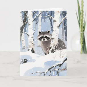 Carte Raton laveur Hiver