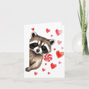 Carte Raton laveur sauvage drôle pour la Saint-Valentin