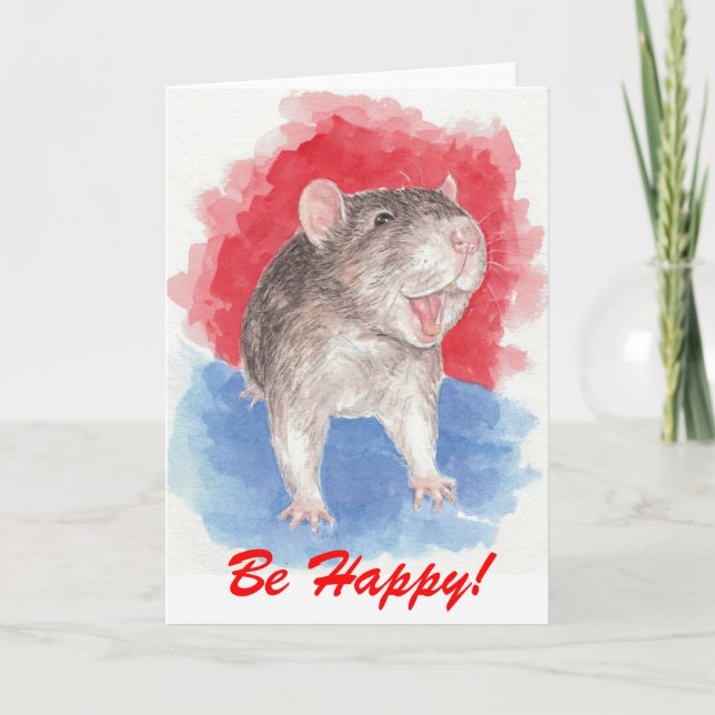 Carte Rattie dit Soyez heureux ! (Devant)