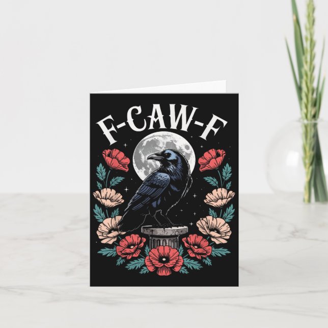 Carte Raven Crow F-craw-f Oiseau d'Halloween Fcawf Gothi (Devant)