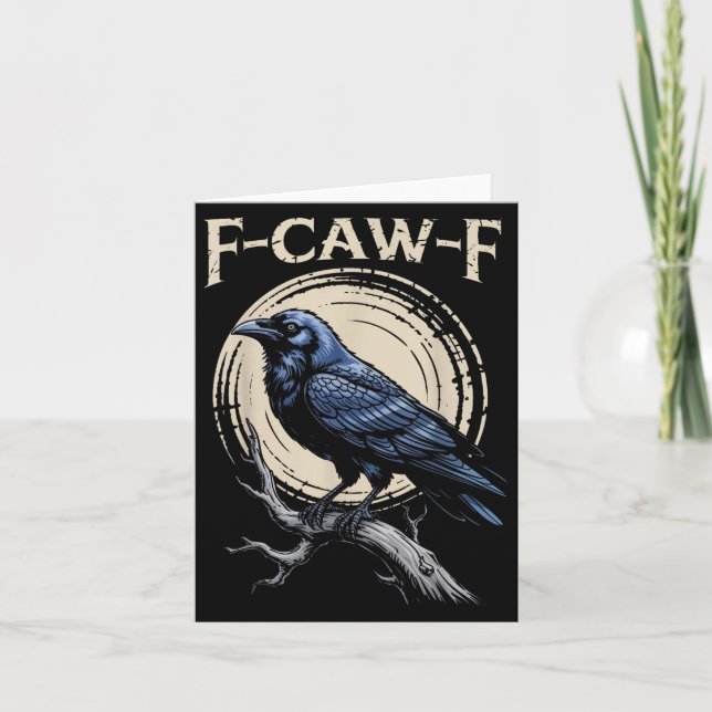 Carte Raven Crow F-craw-f Oiseau d'Halloween Fcawf Gothi (Devant)