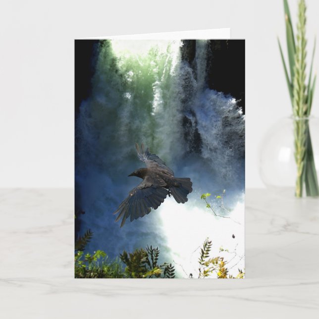 Carte RAVEN & WATER FALL Nature Gifts (Devant)