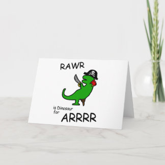 Carte RAWR est Dinosaure pour ARRR (Dinosaure Pirate)