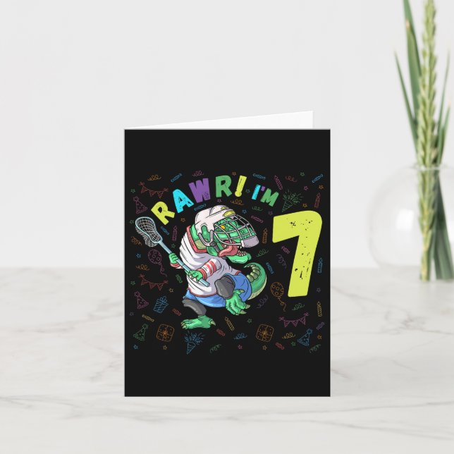 Carte Rawr I'm 7 Dinosaur T-rex 7 Year Old Boy Birthday (Devant)