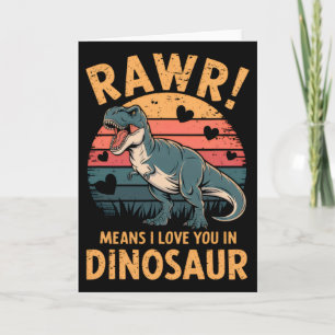 Carte Rawr signifie je t'aime en dinosaure vintage Valen