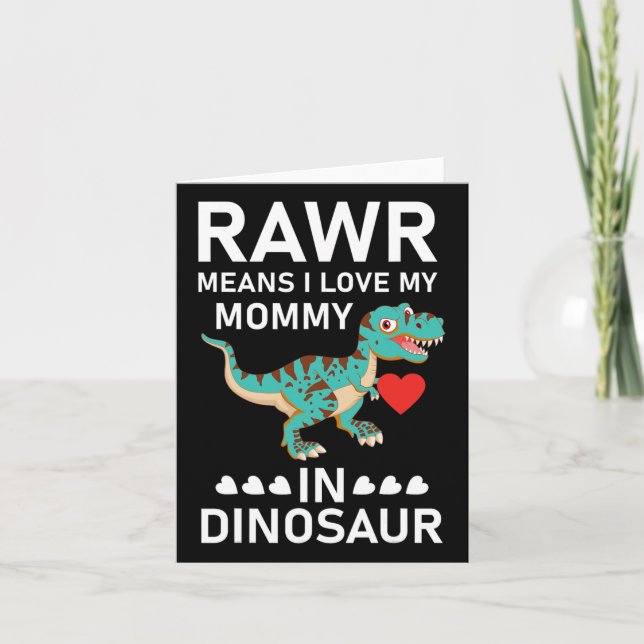 Carte Rawr signifie que j'aime ma maman en maman de dino (Devant)