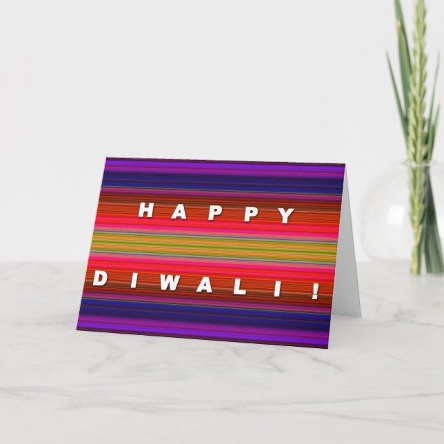 Carte rayée colorée de Diwali (Devant)
