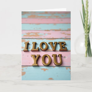 Carte rayée Simple Je t'aime