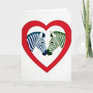 Carte rayée Zèbres en amour