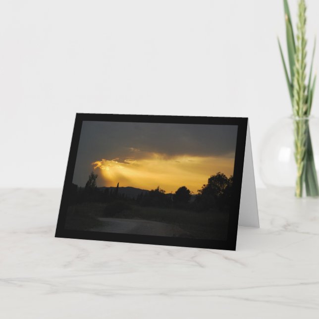 Carte Rayons de soleil célestes dans le paysage du ciel (Devant)