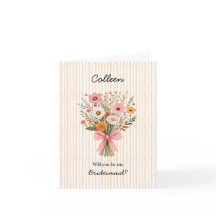 Rayure de corail + Demoiselle d'honneur de bouquet