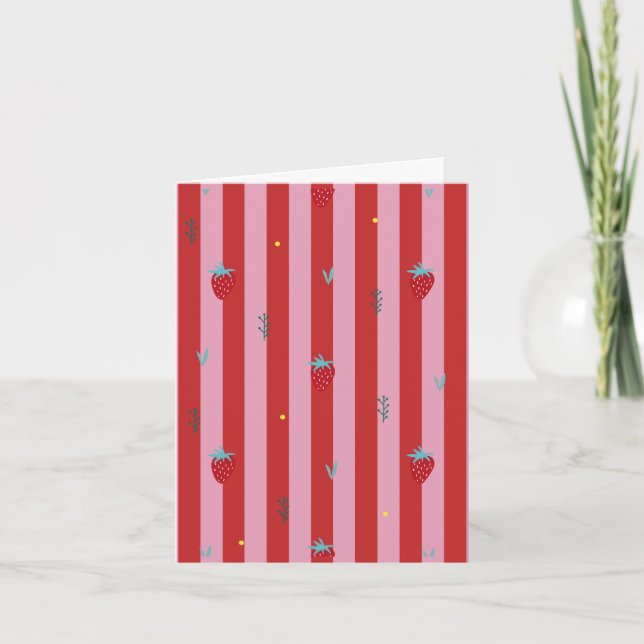 Carte rayure rouge et rose, design audacieux avec des fr (Devant)