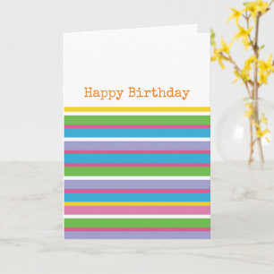 Carte Rayures Colorées Joyeux Anniversaire Prépa Mode Hi
