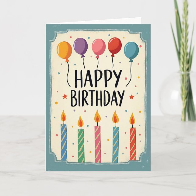 Carte rayures de bougie festive (Devant)