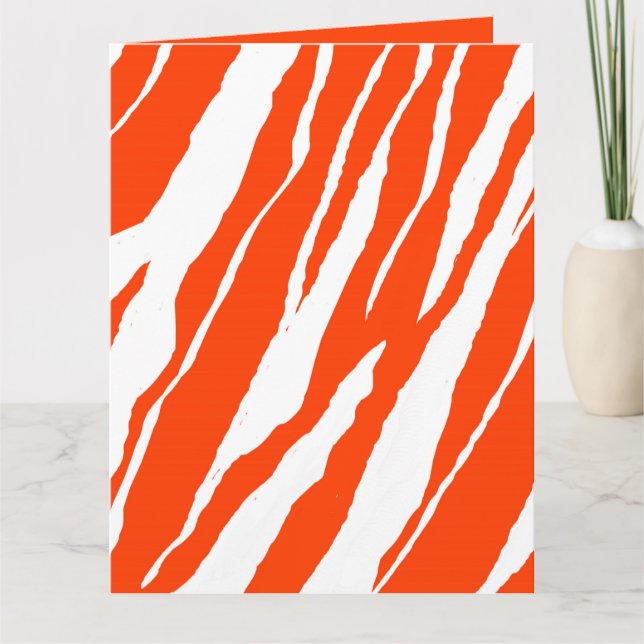 Carte Rayures de tigre MVB Design - Orange et blanc (Devant)