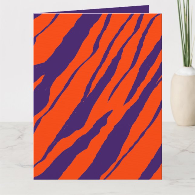 Carte Rayures de tigre MVB Design - Orange et Violet (Devant)