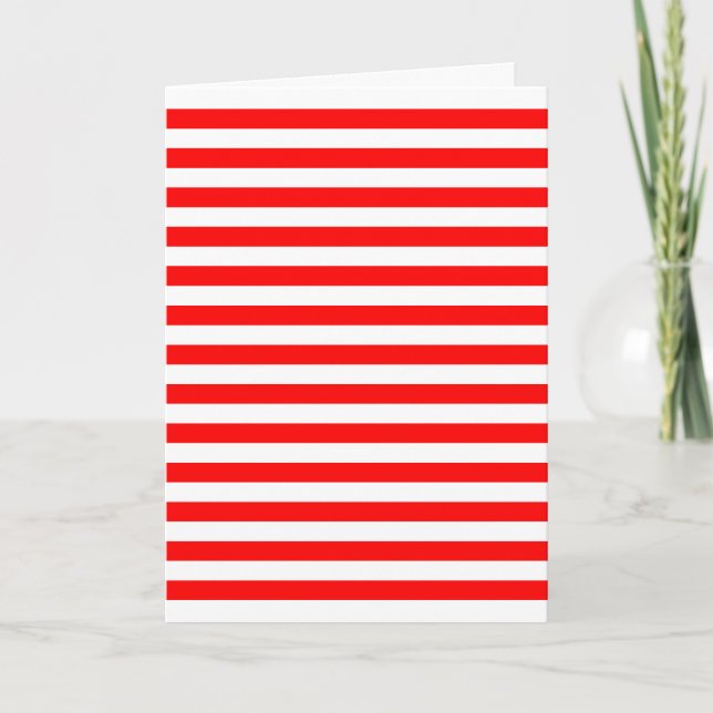 Carte Rayures horizontales rouges et blanches (Devant)