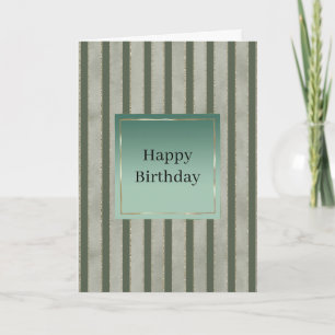 Carte Rayures Vert Pin Stripes Anniversaire