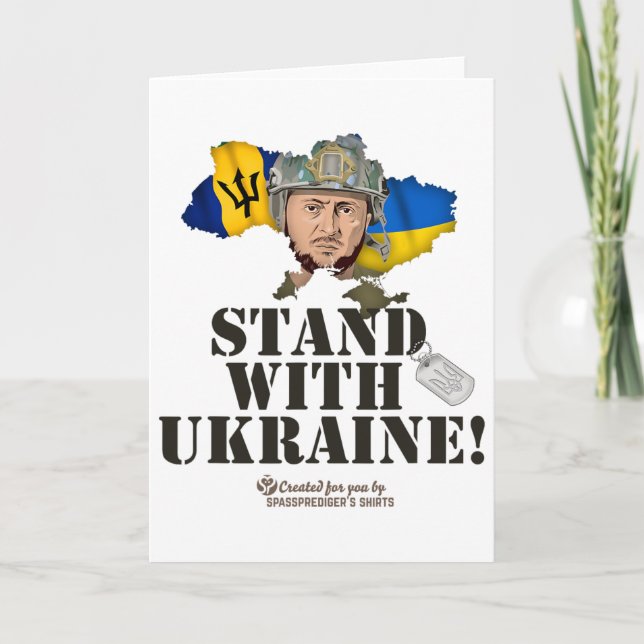 Carte Rdos Soutien à l'Ukraine Drapeau Zelensky Rdos  (Devant)