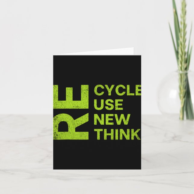 Carte Re Cycle Use New Think Earthday Save The Enviormen (Devant)