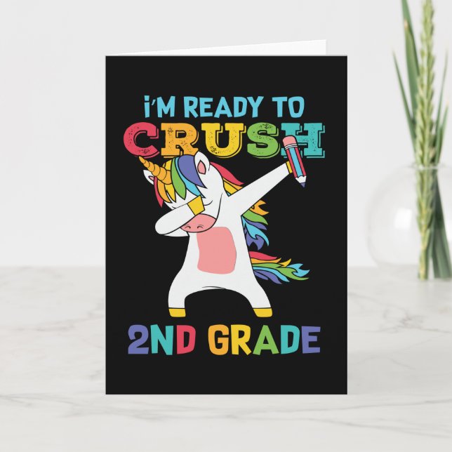Carte Ready Crush 2e année de retour école Unicorn Dabbi (Devant)