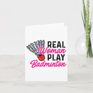 Carte Real Woman Play Badminton Badminton Player Shuttle