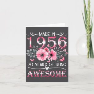 Carte Réalisé Années 1956 Floral 70e Anniversaire 70