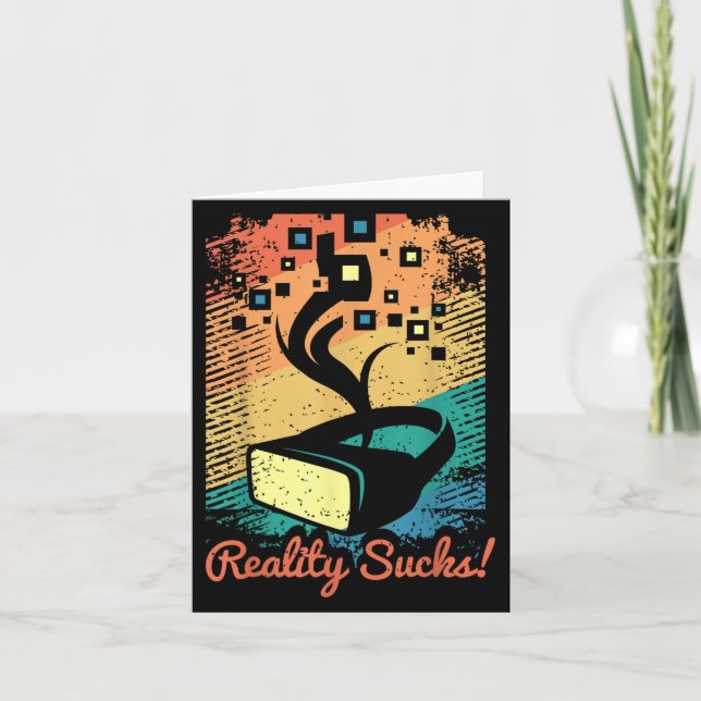 Carte Réalité Virtuelle Graphique Rétro Art Distressé Po (Devant)