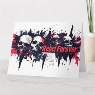 Carte "Rebel Forever" - Edgy Skull Design graphique